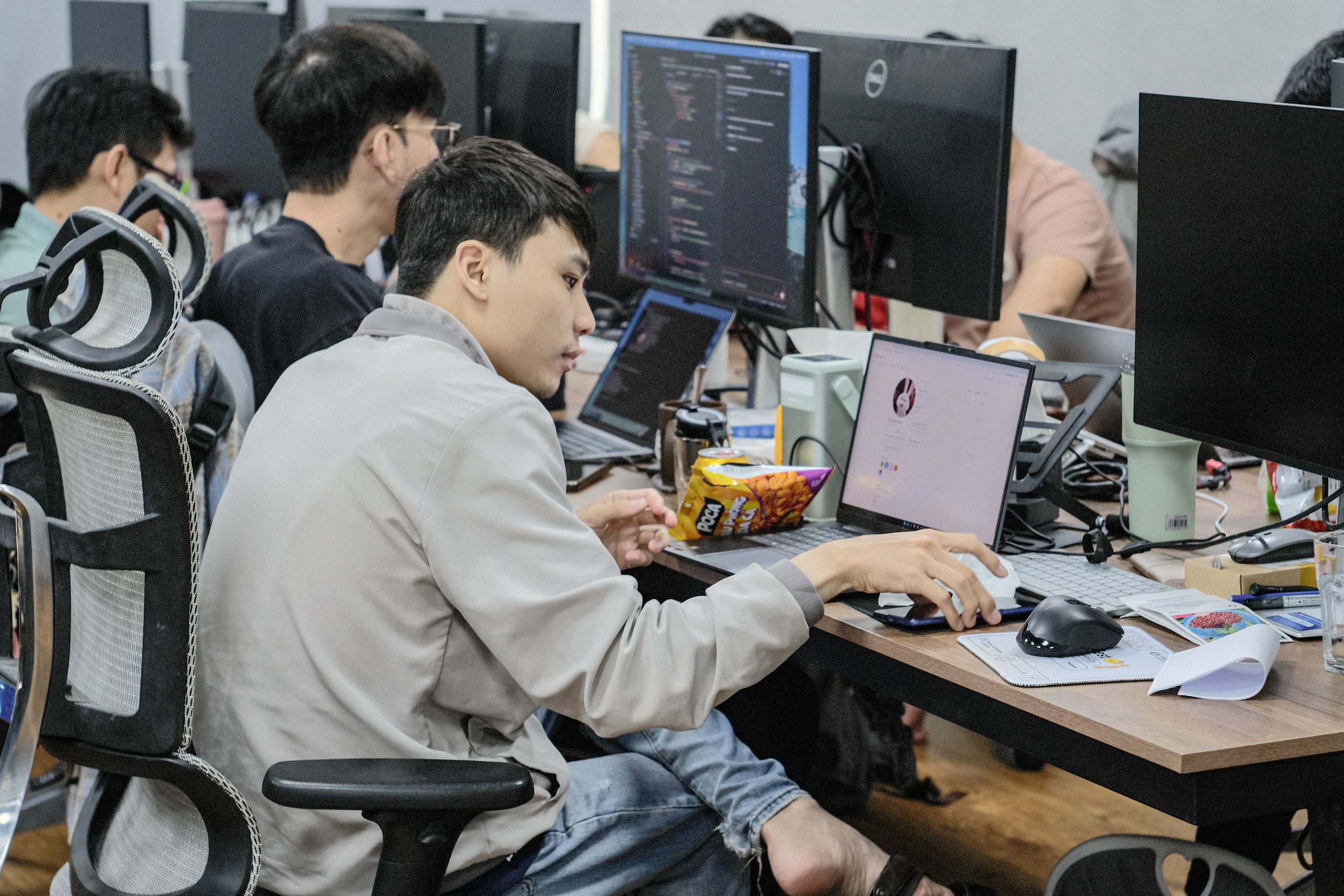 Herond Labs engineers focused on code architecture during hackathon