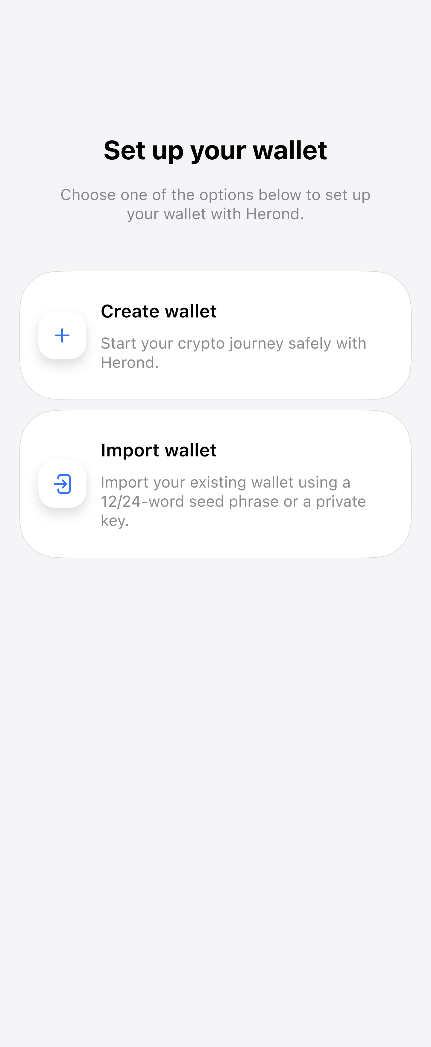 Herond Wallet Step 2: Choose Setup Mode
